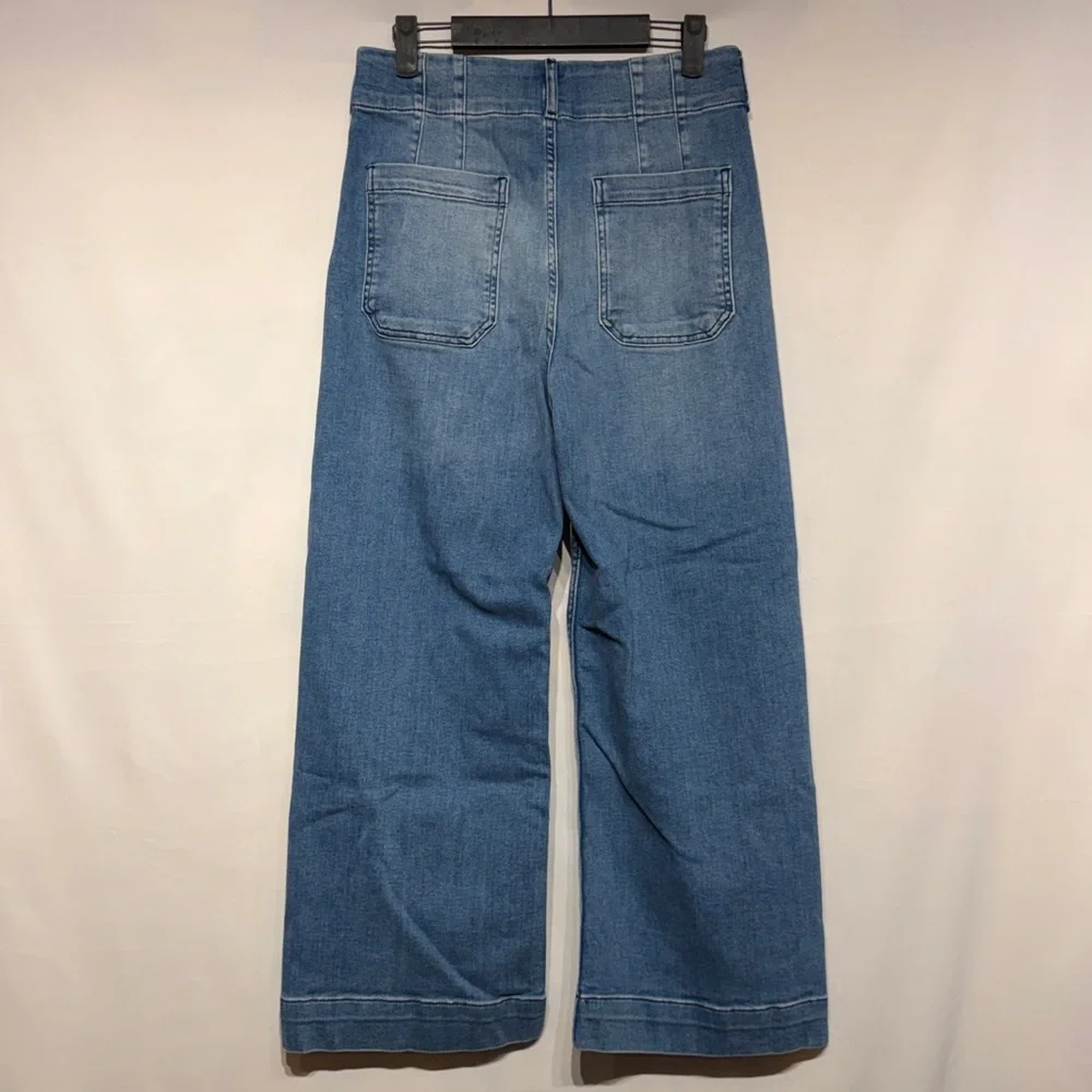 Maeve The Colette Crop High-Rise Wide-Leg Jeans Blue Algae Wash Size 29 - Picture 8 of 12